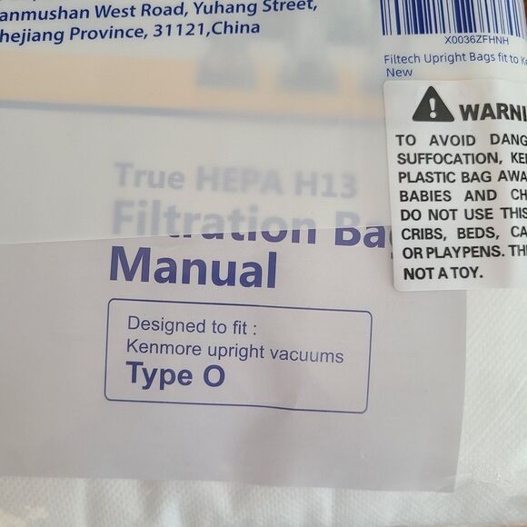 FILTECH Kenmore Type O Upright Vacuum Bags True HEPA H13 (Two 6-Packs) - Picture 3 of 6
